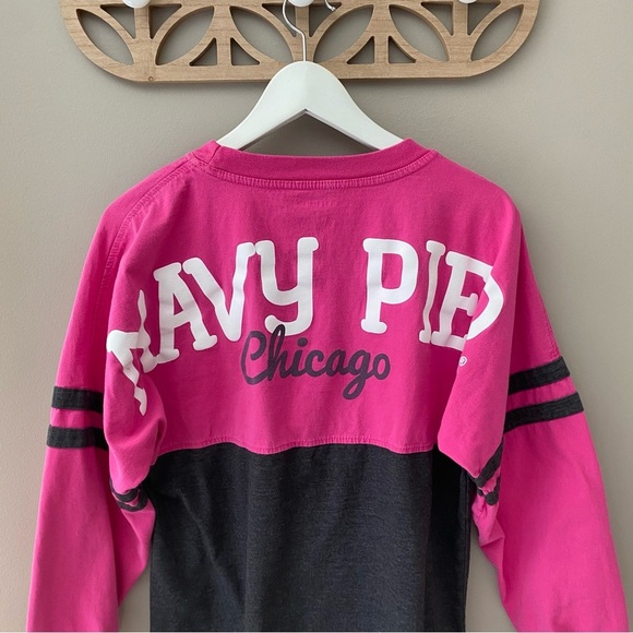 Boxercraft 'Navy Pier Chicago' Jersey Shirt Pink/Gray Sz Small - Picture 6 of 10